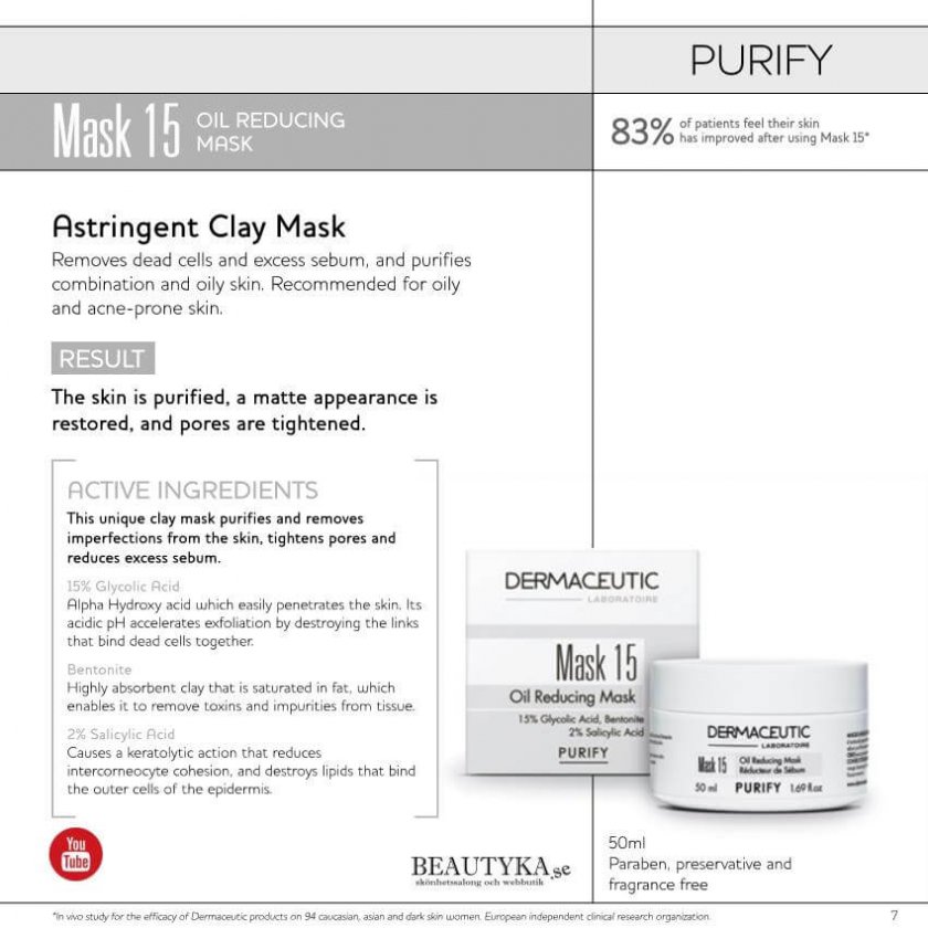 Dermaceutic Clay Mask 15 sebum regulating 